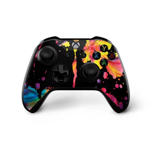 Chromatic Splatter Black Xbox One X Controller Skin