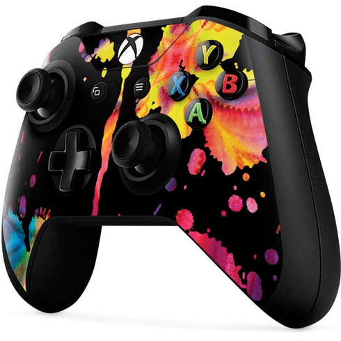Chromatic Splatter Black Xbox One X Controller Skin