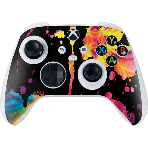 Chromatic Splatter Black Xbox Series S Controller Skin