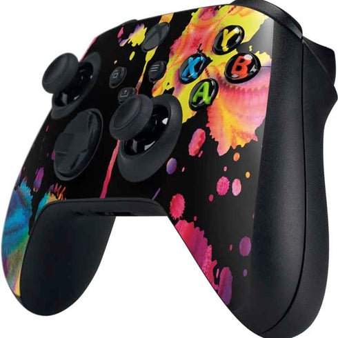 Chromatic Splatter Black Xbox Series X Controller Skin