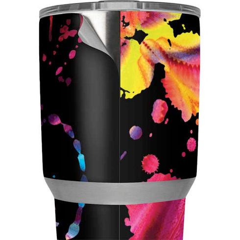 Chromatic Splatter Black Yeti 30oz Rambler Tumbler Skin