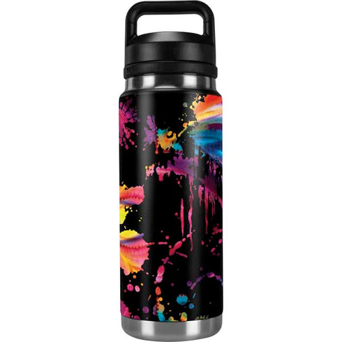Chromatic Splatter Black YETI Rambler 26oz Bottle Skin