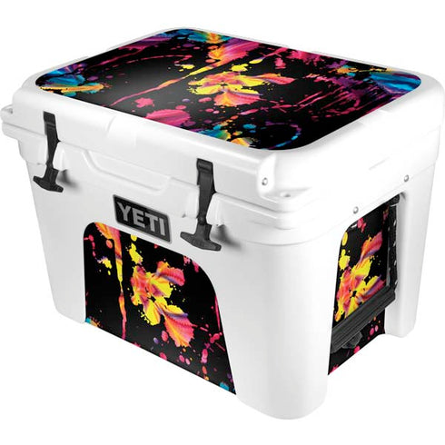 Chromatic Splatter Black YETI Tundra 35 Hard Cooler Skin