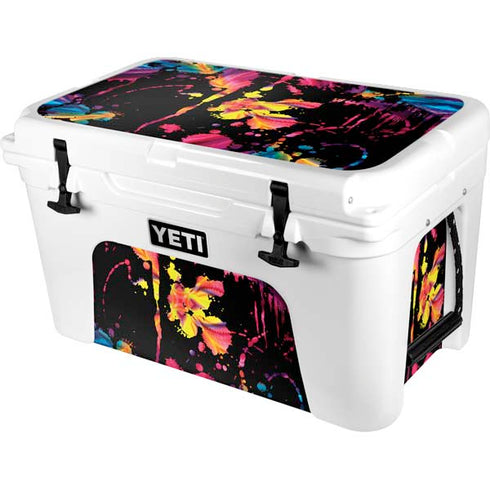 Chromatic Splatter Black YETI Tundra 45 Hard Cooler Skin