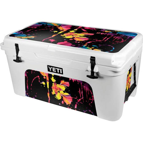 Chromatic Splatter Black YETI Tundra 65 Hard Cooler Skin