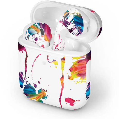 Chromatic Splatter White Apple AirPods 2 Skin