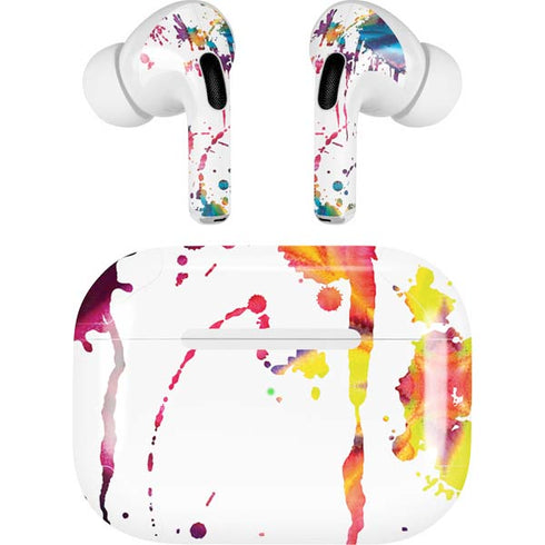 Chromatic Splatter White Apple AirPods Pro Skin