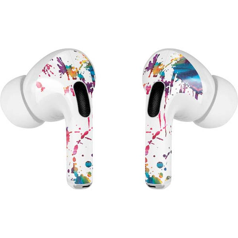 Chromatic Splatter White Apple AirPods Pro Skin