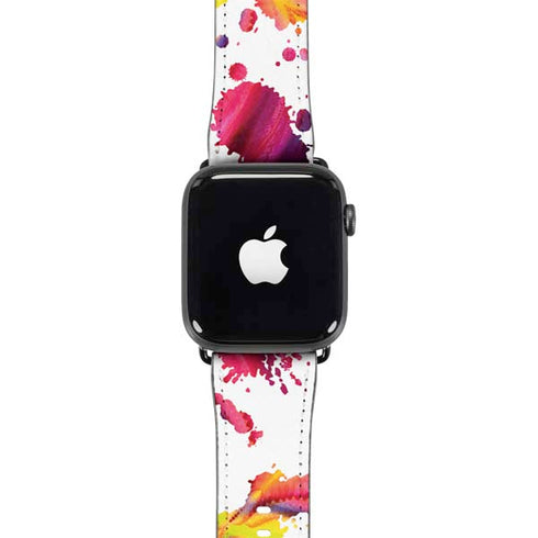 Chromatic Splatter White Apple Watch Band 38-40mm