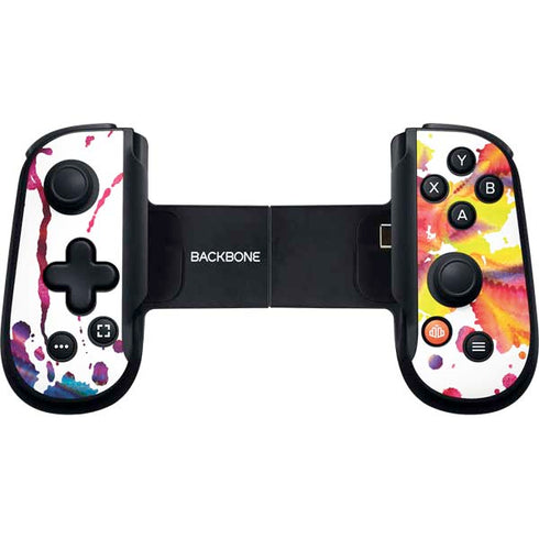 Chromatic Splatter White Backbone One for iPhone Game Controller Skin