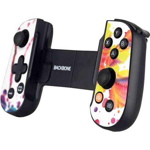 Chromatic Splatter White Backbone One for iPhone Game Controller Skin