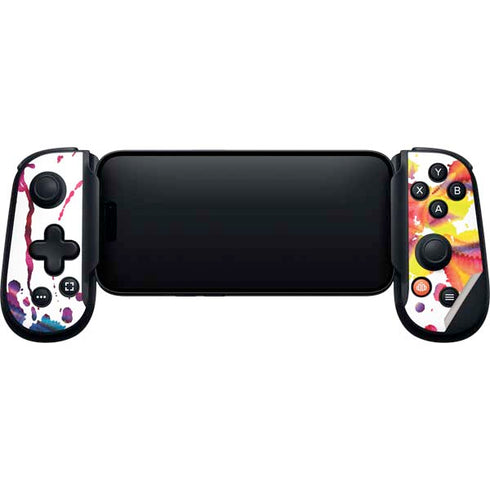 Chromatic Splatter White Backbone One for iPhone Game Controller Skin