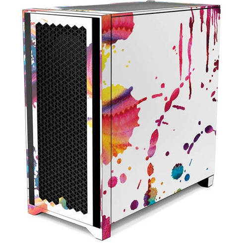 Chromatic Splatter White Corsair 4000D Tempered Glass Mid-Tower ATX Case Skin