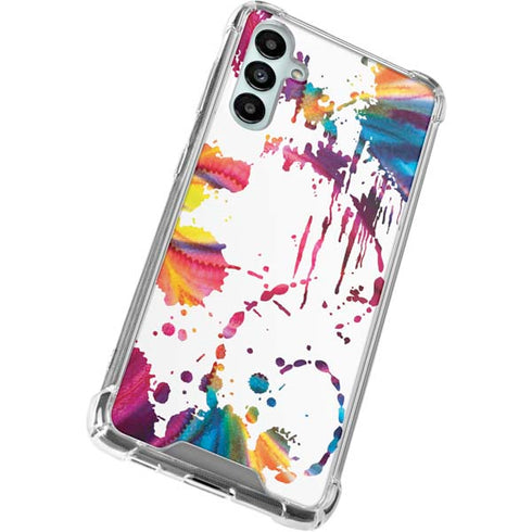 Chromatic Splatter White Galaxy A14 5G Clear Case