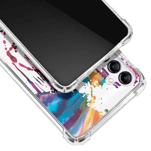 Chromatic Splatter White Galaxy A14 5G Clear Case