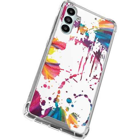 Chromatic Splatter White Galaxy A15 5G Clear Case