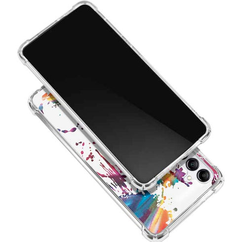 Chromatic Splatter White Galaxy A15 5G Clear Case