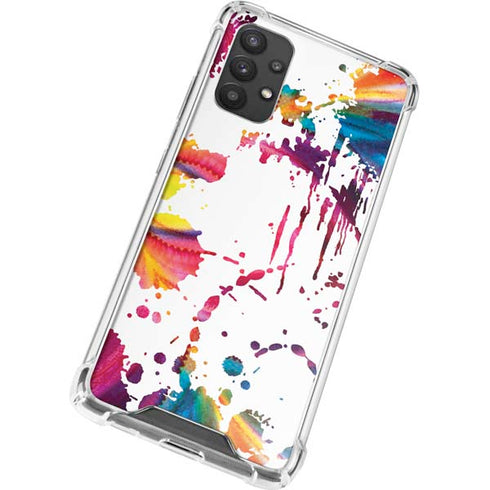 Chromatic Splatter White Galaxy A32 5G Clear Case