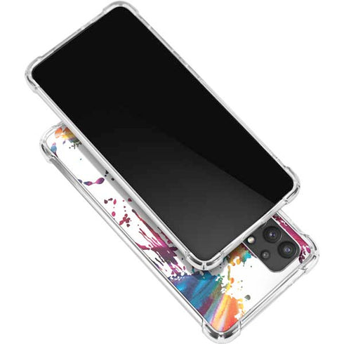 Chromatic Splatter White Galaxy A32 5G Clear Case
