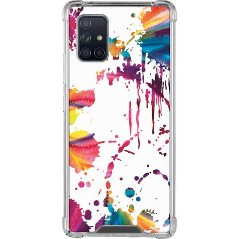 Chromatic Splatter White Galaxy A71 5G Clear Case