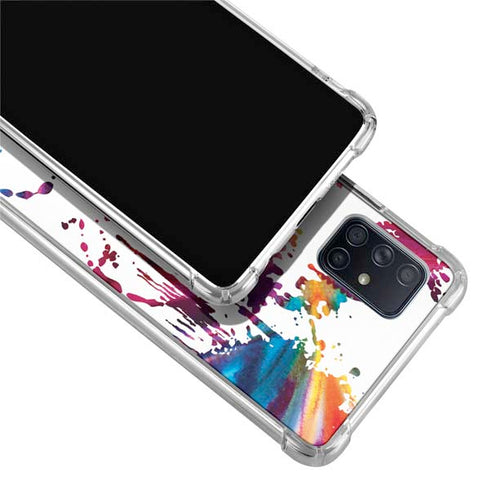 Chromatic Splatter White Galaxy A71 5G Clear Case