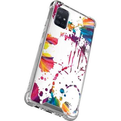 Chromatic Splatter White Galaxy A71 5G Clear Case