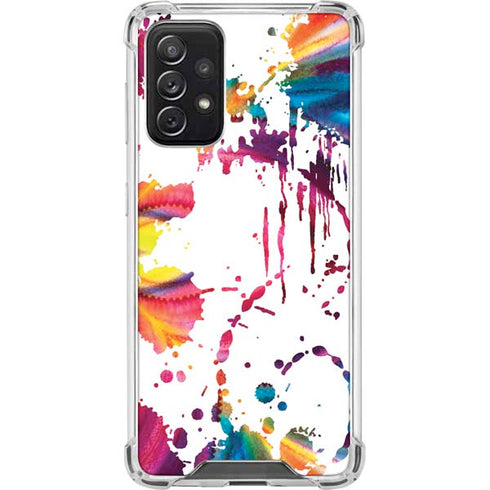 Chromatic Splatter White Galaxy A72 5G Clear Case