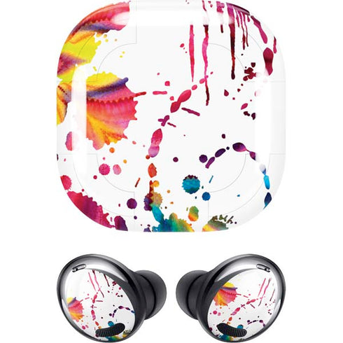 Chromatic Splatter White Galaxy Buds Pro Skin