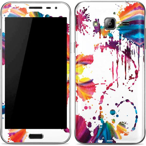 Chromatic Splatter White Galaxy J3 Skin