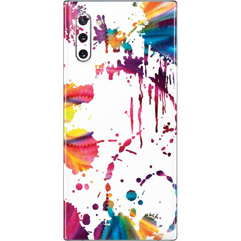 Chromatic Splatter White Galaxy Note 10 Skin