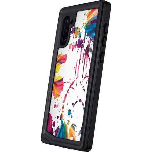 Chromatic Splatter White Galaxy Note 10 Waterproof Case
