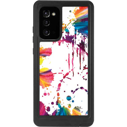 Chromatic Splatter White Galaxy Note20 5G Waterproof Case