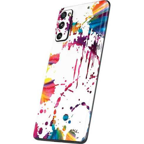 Chromatic Splatter White Galaxy S20 Fan Edition Skin