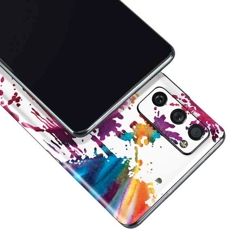Chromatic Splatter White Galaxy S20 Fan Edition Skin