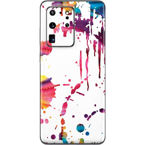 Chromatic Splatter White Galaxy S20 Ultra 5G Skin
