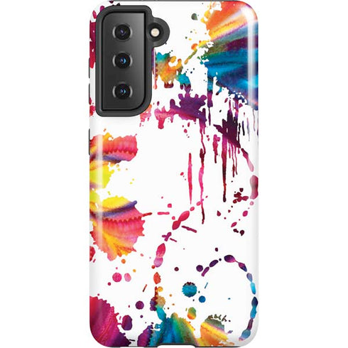 Chromatic Splatter White Galaxy S21 5G Pro Case