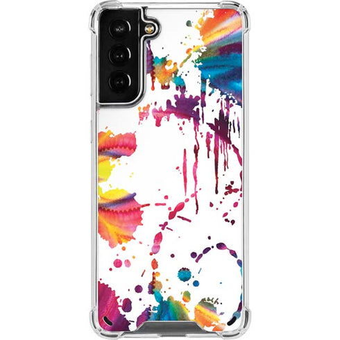 Chromatic Splatter White Galaxy S21 Plus 5G Clear Case