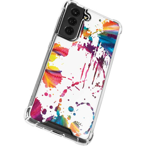 Chromatic Splatter White Galaxy S22 Clear Case