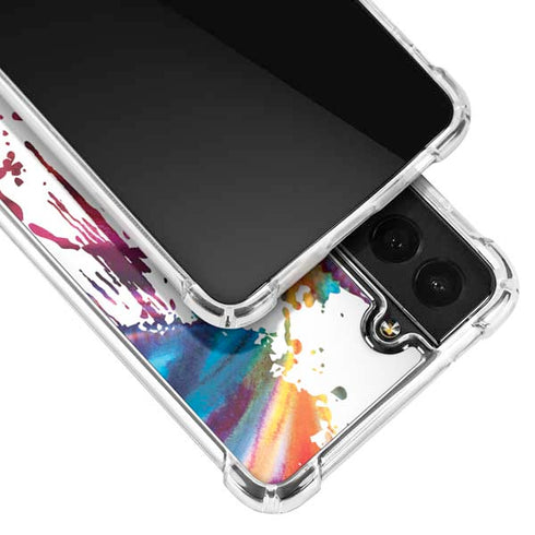 Chromatic Splatter White Galaxy S22 Plus Clear Case
