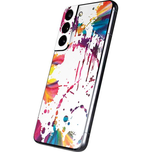 Chromatic Splatter White Galaxy S22 Skin
