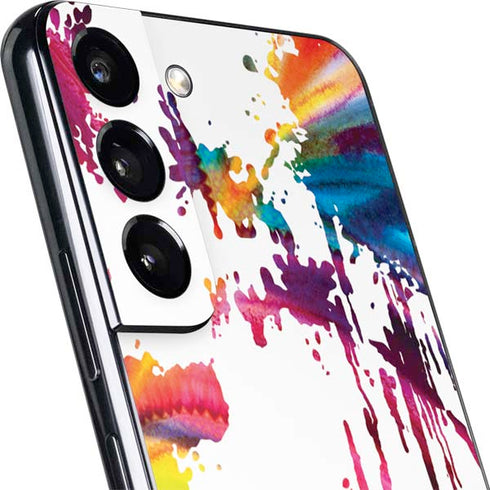 Chromatic Splatter White Galaxy S22 Skin