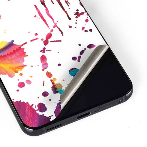 Chromatic Splatter White Galaxy S22 Skin