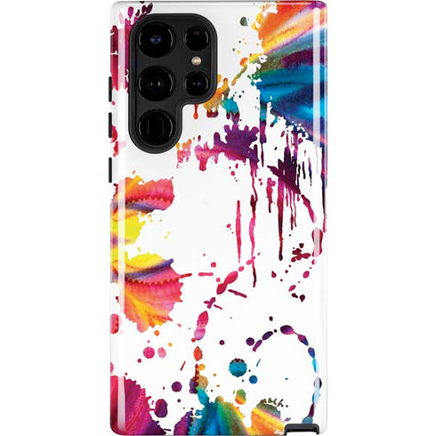 Chromatic Splatter White Galaxy S22 Ultra Pro Case