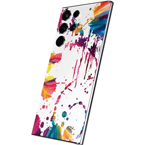 Chromatic Splatter White Galaxy S22 Ultra Skin