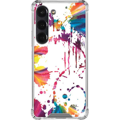 Chromatic Splatter White Galaxy S23 Clear Case
