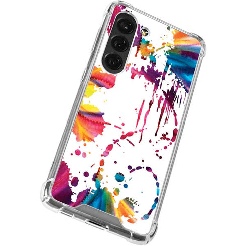 Chromatic Splatter White Galaxy S23 Clear Case
