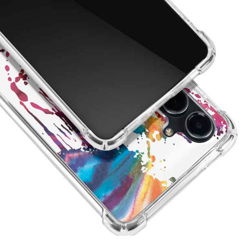 Chromatic Splatter White Galaxy S23 FE Clear Case