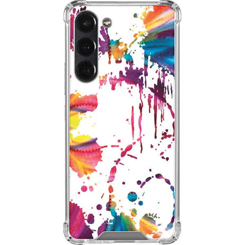Chromatic Splatter White Galaxy S23 Plus Clear Case