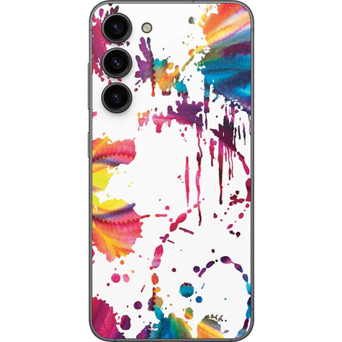 Chromatic Splatter White Galaxy S23 Plus Skin