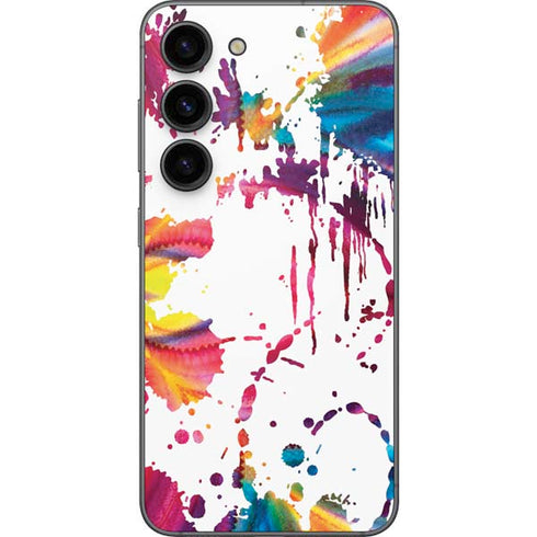 Chromatic Splatter White Galaxy S23 Skin